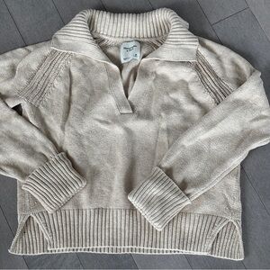 Abercrombie & Fitch Beige Collared Neck Sweater